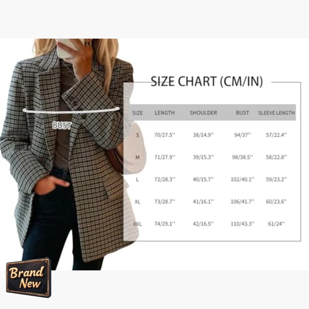 Wool Blend Blazer Notched Lapel Pockets Business Casual Jacket - Picture 6 of 7